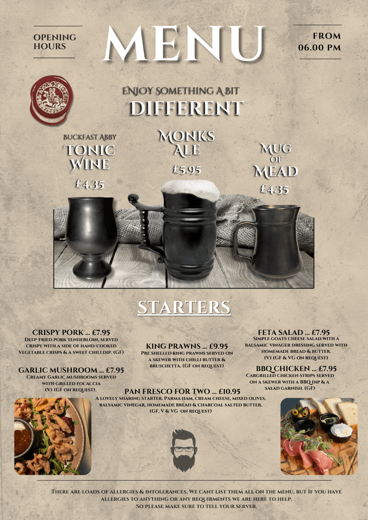 Menu page 1